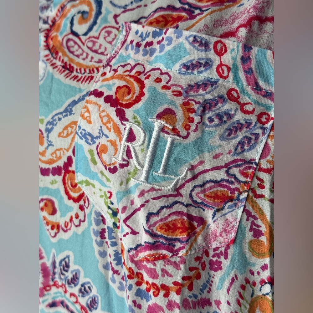 Ralph Lauren Pink and Blue Paisley Blouse MP - Picture 9 of 9